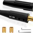 LC-40 Welding Lead Connector, Welding Cable Quick Connectors, Male & Female Welding Connectors for Welding Machine Accessories, 1/0 and 2/0 Welding Lead Size Capacity, 350 Amp Max Rating (Black 1 Pair)