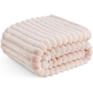 Bedsure GentleSoft Pink Throw Blanket for Couch - Cozy Soft Blankets for Women, Cute Small Fleece Throws for Girls, Pink Halloween Christmas Decor Gifts for Home Room, Crystal Pink, 50x60 Inches