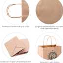 COGLARING Brown Gift Bags with Handles Bulk 100 Pack, 13x7x14 Inch for Shopping, Retail, Merchandise Packaging - Eco-Friendly Durable Paper Bags