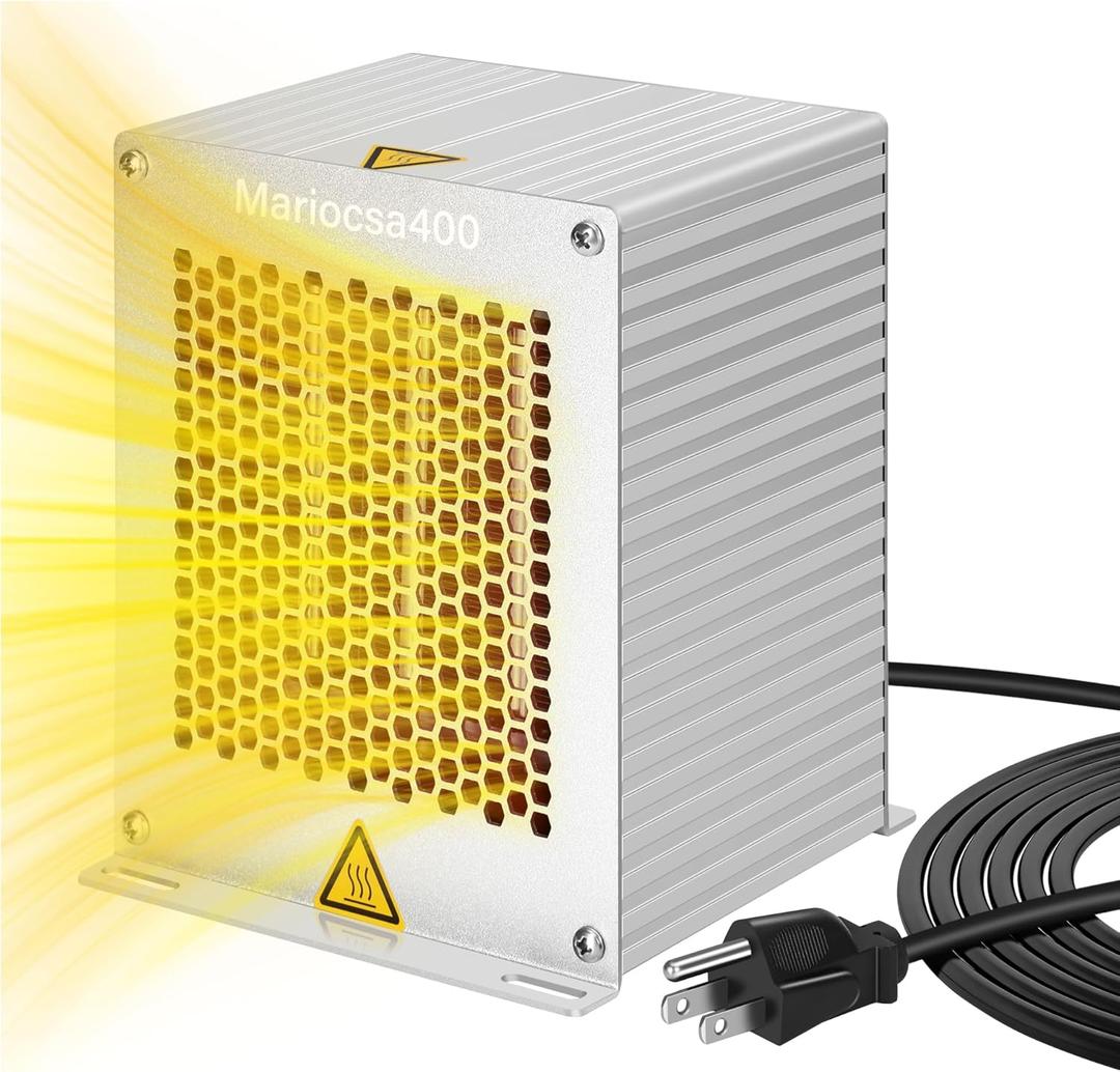 (2026 Upgraded) Boat Engine Compartment Heater, 400W Bilge Heater with IPX8 Waterproof & Precise Sensing, Boat PTC Warmer for Boats Up to 24', Prevent Pump & Engine Freezing in RV, Camper, Well House