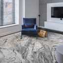 Abstract Area Rug 8X10FT Soft Carpets Waves Pattern Grey & Cream