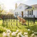 Thealyn Garden Fence 32" H x 20ft (10 Panels), No Digging Heavy Duty Metal Fence Panels, Rustproof Dog Fence Animal Barrier, Interlocking Decorative Fencing for Flower Bed, Yard, Landscape Edging