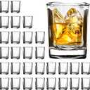 Vivimee 30 Pack Heavy Base Shot Glasses Bulk, 2.2 oz Square Shot Glass Set, Clear Espresso Shot Glass, Small Whiskey Shot Glasses for Whiskey, Espressos, Spirits & Liquors