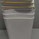 3-Pack 4.5 Gallon Plastic Trash Can with Swing Top Lid, Slim Garbage Can with Swing Lid, White