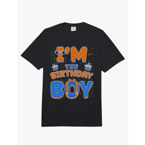 Cute I’m The Birthday Boy Matching Blue Orange Party Comfort Colors Kids T-Shirt, XS Size