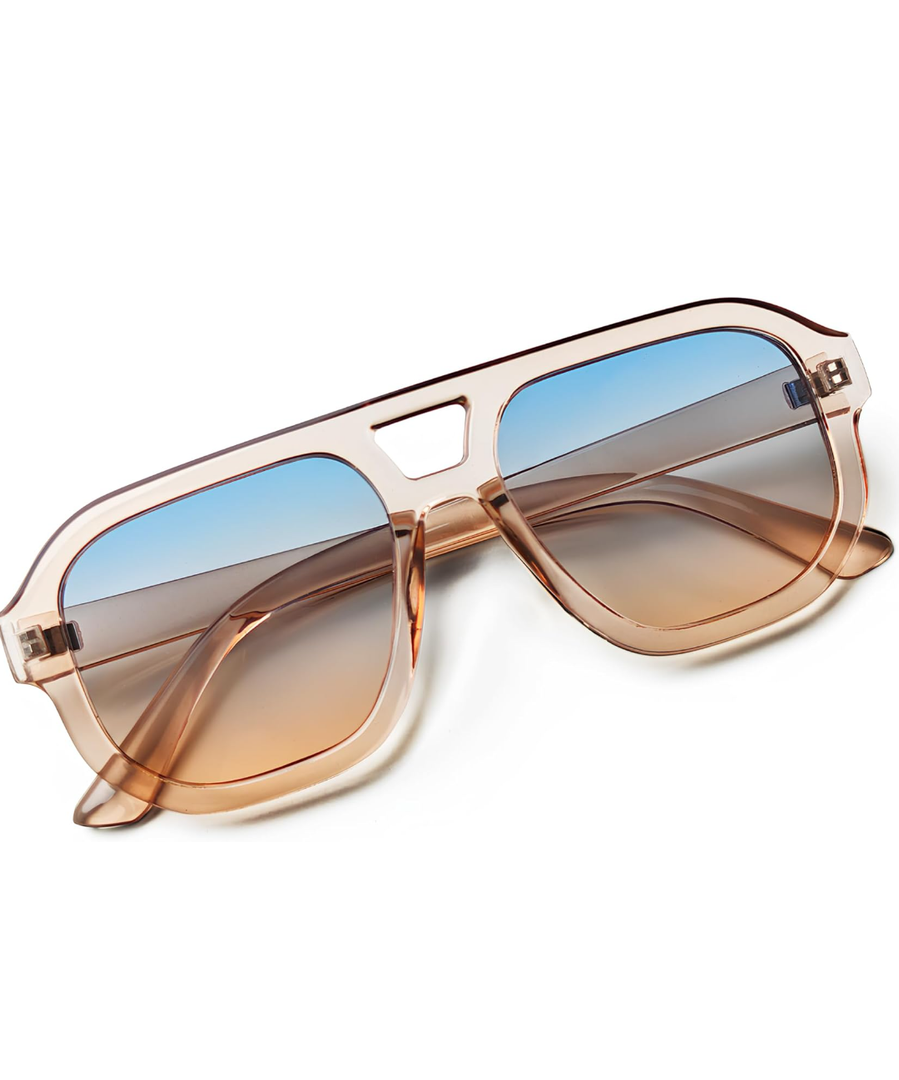 livho Trendy Polarized Square Aviator Sunglasses Women Men Square Eyewear Frame, Retro Sun Glasses for Women Men 2025 Shades