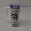 Cat Mom Lover Mothers Day Birthday Christmas Gifts for Women, 40 oz Cat Mom Cup Tumbler with Handle Lid and Straw