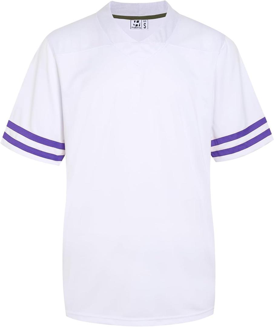 Adult Men's Blank Football Jerseys Athletic Football Fans Shirts Practice Sports Uniform Tops, XL