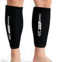 ComfiTECH Shin Splint Ice Pack Wrap 2 Pack, Reusable Leg Ice Pack Sleeve for Knee & Calf, Flexible Gel Cold Pack for Ankle & Arm, Hands-Free Design for Comfort and Support, Large (Black, L)