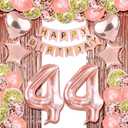 ROTASLOG 44th Birthday Decorations for Her - Rose Gold Party Decor for Women, 44 Year Old Girl, Forty Four Celebration