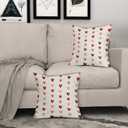 Kawani Valentine's Day Pillow Covers 18x18 Inch Small Red Pink Hearts Outdoor Decorative Throw Pillow Covers Set of 2 Pink Valentines Day Pillowcases Cushion Covers for Home Couch Decor