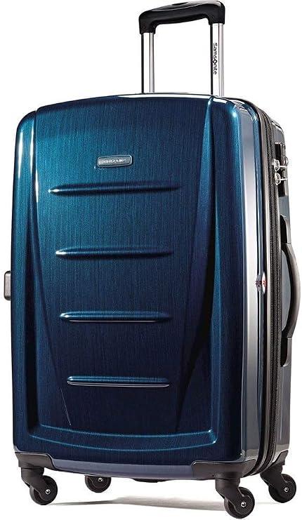 Samsonite Winfield 2 Hardside Expandable Luggage with Spinner Wheels, Deep Blue, Checked-Large 28-Inch