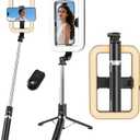 Heliora Selfie Ring Light with 54" Tripod Stand, Dimmable Selfie Light with Extendable Tripod Stand with Phone Holder & Wireless Remote for iPhone & Android,YouTube, Makeup,TIKTok, Vlogging