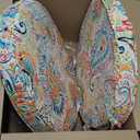 Set of 2 Outdoor 18 inch Round Patio Dining Chair Pads  Comfortable Fiber-Filled Seat Cushions with Ties, Reversible Polyester Fabric - Jamboree Paisley