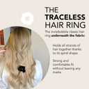 invisibobble Sprunchie Spiral Hair Ring - True Black- 2 Pack - Scrunchie Stylish Bracelet, Strong Elastic Grip Coil Accessories for Women - Gentle for Girls Teens and Thick Hair