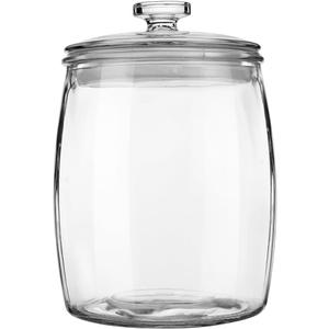 Folinstall Wide Mouth Apothecary Jar with Lid, 0.5 Gallon Glass Jar for Kitchen Storage and Laundry Room Organization, 72 oz Clear Glass Container for Cookie, Candy, Sugar, Flour, Nuts