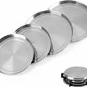 4PCS Stainless Steel Stove Burner Covers, Stove Top Covers Cooker Protective Kitchen Counter Space Savers for Electric Stoves 8.3inch and 6.7inch
