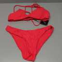 ZAFUL Women's Tie Back Padded High Cut Bralette Bikini Set Two Piece Swimsuit, Medium