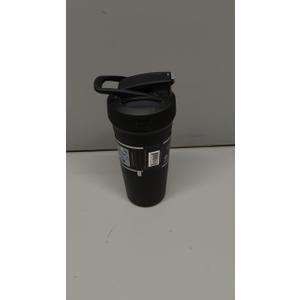 BlenderBottle Strada Shaker Cup Insulated Stainless Steel Water Bottle with Wire Whisk, 24-Ounce, Black