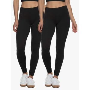 Felina Velvety Super Soft Lightweight Leggings 2-Pack - for Women - Yoga Pants, Workout Clothes, Size L