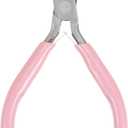 HARFINGTON Wire Cutters 4.5 Inch Diagonal Cutting Side Precision Pliers with Pink Plastic Handle for DIY Crafts Jewelry Making