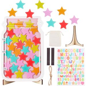Magnetic Reward Jar for Kids, Magnetic Reward Jar for Classroom and Homes, 35Pcs Stars Suitable for Home and Classroom Behavior Rewards, Fun Visual Incentive for Chores, Homework & Good Habits