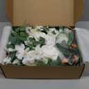 Ling's moment 2PCS Artificial Floral Swags Centerpieces Wedding Arch Flowers White Rose Garland Greenery Arrangements for Sweetheart/Head Table Easel Wall Entryway Board Backdrop Decor