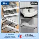 2 Pack Pull Out Cabinet Organizer Expandable Width(12.2"-20.47") & 21"Deep, Insputer No Drill Adhesive Slide Out Drawers with Upgrade 3 Slide Rails, Magnetic Panel, Roll Out Shelf for Kitchen, Pantry