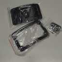 3148 Black 3 Hole Curved Laydown License Plate Mount Bracket w/Frame, Fit for All Harley Davidson Model w/Standard 3-Bolt Mounted License Plate Bracket, 02-08 VTX1800R/S/T, 03-09 VTX1300R/S/T