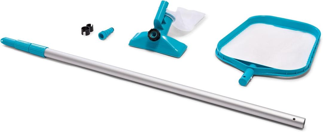 Intex 28002E Cleaning Maintenance Swimming Pool Kit with Vacuum, Surface Skimmer, and Telescoping Pole for Above Ground Pools (Pool Sold Separately) (1 Pack)