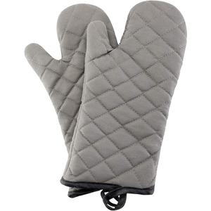 ARCLIBER Oven Mitts 1 Pair of Quilted Lining,Heat Resistant Kitchen Gloves,Classic Flame Oven Mitt Set,Grey 13 Inches (Gray)