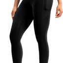 Women's Workout Leggings with Pockets Yoga Pants 25"/28" High Waisted Athletic Tights Soft Gym Lounge Activewear (X-Large, Black)