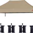 SCOCANOPY Commercial 10x15 Canopy Replacement Canopy Top,Canopy Cover ONLY,Bonus 4 Pack Weight Bag (Khaki)