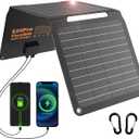 FlexSolar 60W Foldable Solar Panel, Portable Solar Charger with USB-C/USB-A QC3.0/DC 20-28V Port, IP67 Waterproof Solar Panel for RV Camping Backpacking Compatible with Phone Small Power Station