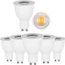 GU10 LED Light Bulbs Non-Dimmable, 3000K Daylight White GU10 Bulb Replacement for Recessed Track Lighting, 4W LED Bulbs with 100°Flood Beam for Kitchen, Range Hood, Living Room, Bedroom, 6 Pack