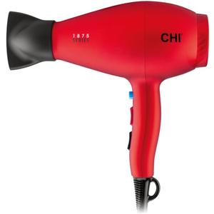 CHI 1875 Series Professional Ionic Hair Dryer with Ceramic Technology, 1875W Fast Drying Blow Dryer, Frizz Reduction & Shine, 3 Heat/2 Speed, Diffuser & Concentrator Attachments Red