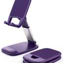 Lamicall Purple Phone Stand for Desk - Dark Purple Cell Phone Holder Desktop Office Must Have Compatible with iPhone 13 Pro Max Mini, 12 11 XR X 8 7 6 Plus SE, 4-8'' Smartphone