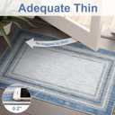 Beeiva Border Blue Rugs for Entryway, Kitchen Rugs Non Slip Washable 2x3 Throw Mat with Rubber Backing, Modern Printed Small Accent Carpet for Bedroom Indoor Bathroom