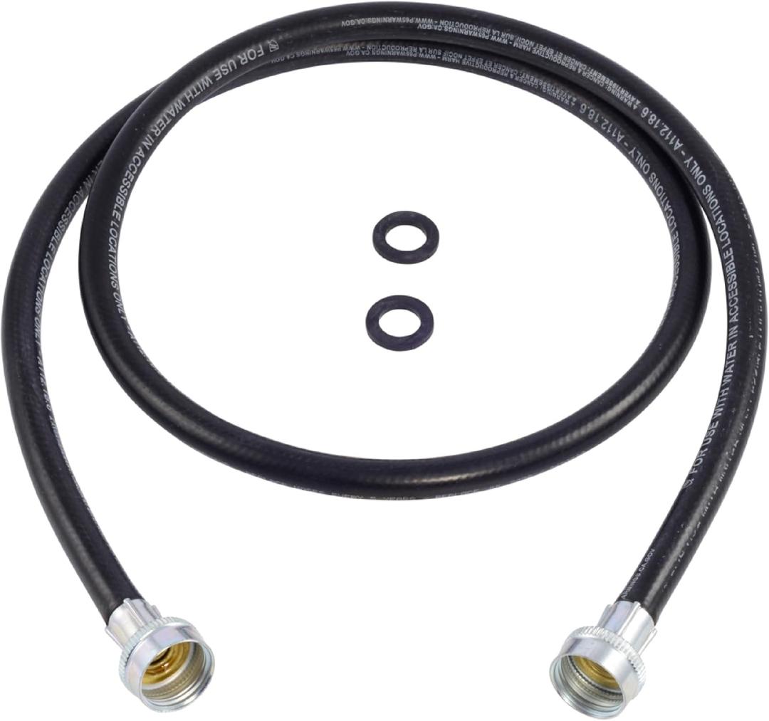 Eastman Washing Machine Drain Hose, 3/4 Inch FHT Connection, 5 Foot Black Rubber, 60323N