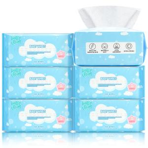 HAPPY BUM Baby Wipes, Large Dry Wipes for Baby, Unscented, Sensitive Skin, Wet and Dry Use, 600 Count, 6 Packs