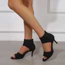 NEWBELLA Women's Peep Toe Stiletto Heeled Sandals