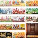 Tinideya 12 Pcs Seasonal Doormats for All Season, Interchangeable 10 x 22 Inches Spring Easter Welcome Doormats Decorative Festival Indoor Outdoor Non Slip Mats for All Holidays(Gnome Style)