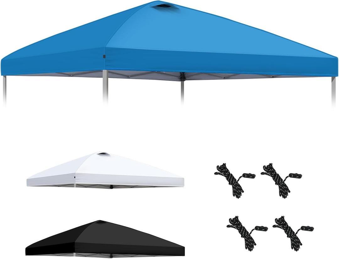 HYPER VENTURE 10x10ft Replacement Canopy Top with Air Vent, Waterproof & UV Protection for Straight Leg Frame, Outdoor Pop Up Canopy Tent Cover for Patio Garden Camping (Blue)