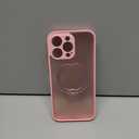 GolbinBox 360 Spin Magnetic Stand for iPhone 15 Pro Max Case, [Compatible with MagSafe], [Full Camera Protection] [16FT Military Drop Protection], Slim Translucent Matte Phone Case, Peach Pink