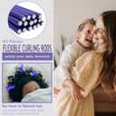 60 Pieces Flexible Curling Rods Twist Foam Flexi Rods No Heat Hair Rods Hair Rollers and Steel Pintail Rat Tail Comb for Long or Short Hair Women Girls (9.45 x 0.31, Purple)