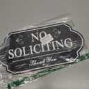 Heavy Duty No Soliciting Sign for House - All Metal Construction No Soliciting Yard Sign - 14" x 7" - Aluminum - with 28" Long Stake