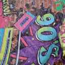 10x8ft 90s Photography Backdrop Hip Hop Back to The 90S Graffiti Brick Wall Retro Backdrop Neon Rewind 1990s Dance Adults Birthday Kids Party Banner Photo Music Photo Booth Props Background