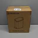 CEROELDA Small Bathroom Trash Can with Lid Soft Close-5L/1.3 Gal Slim Garbage Can-Metal Step Wastebasket-Rectangle Narrow Waste Bin for Office, Bedroom, Toilet, Live Room-Green