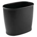 iDesign Slim Plastic Bathroom Trash Can, Small Garbage Bin for Bedroom, Office, Desk, Dorm, Black