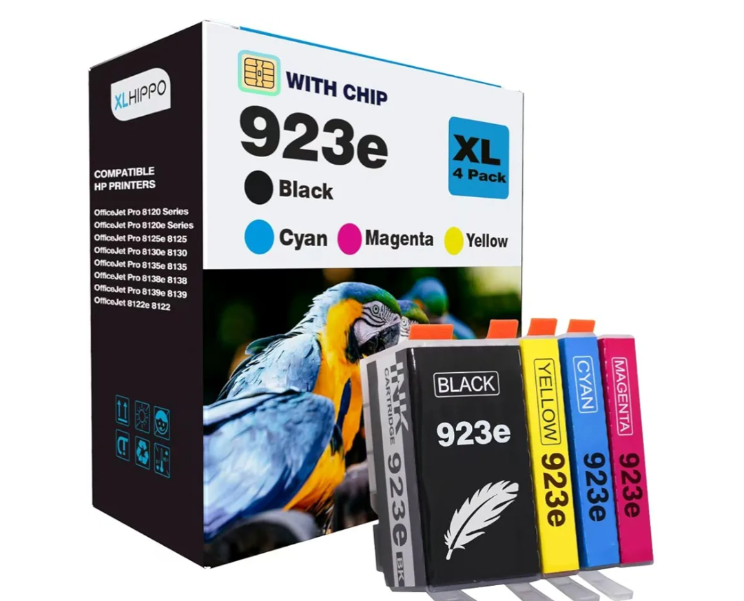 923XL 923e Ink Cartridges for HP Printers 8120e 8130e Series Replacement for HP 923e 923 923XL Ink Cartridges, Compatible for OfficeJet Pro 8125e 8135e 8138e 8139e 8135 8139 8130 e |4 Pack